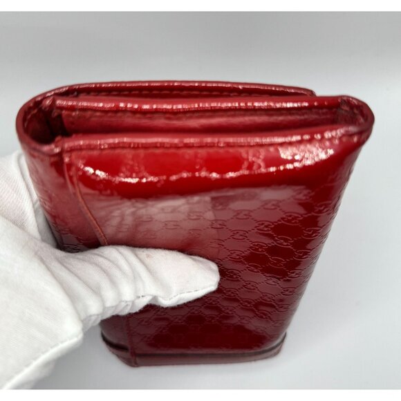 Gucci Red Patent Leather GG Nice Monogram Wallet with  COA - Picture 14 of 16
